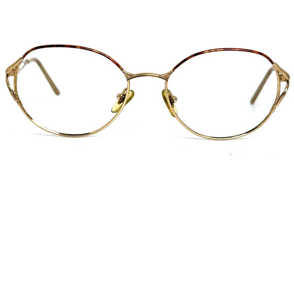 L’amy Nadine Eyeglasses Frames Gold Brown Full Rim Frames H5559 - Picture 1 of 8
